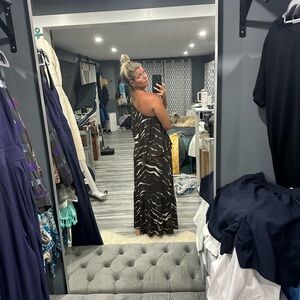 Michael Kors one shoulder animal print dress